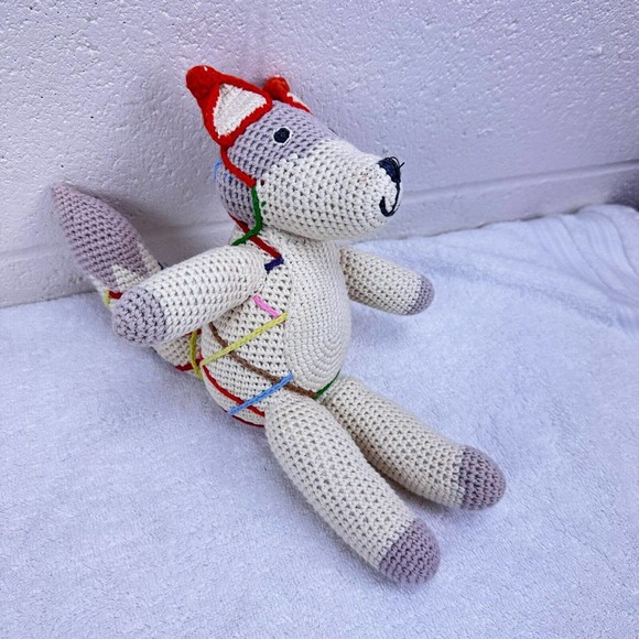 Anne Claire Petit Anthropologie Organic Cotton Crochet Knit Fox Plush Doll - Picture 2 of 6